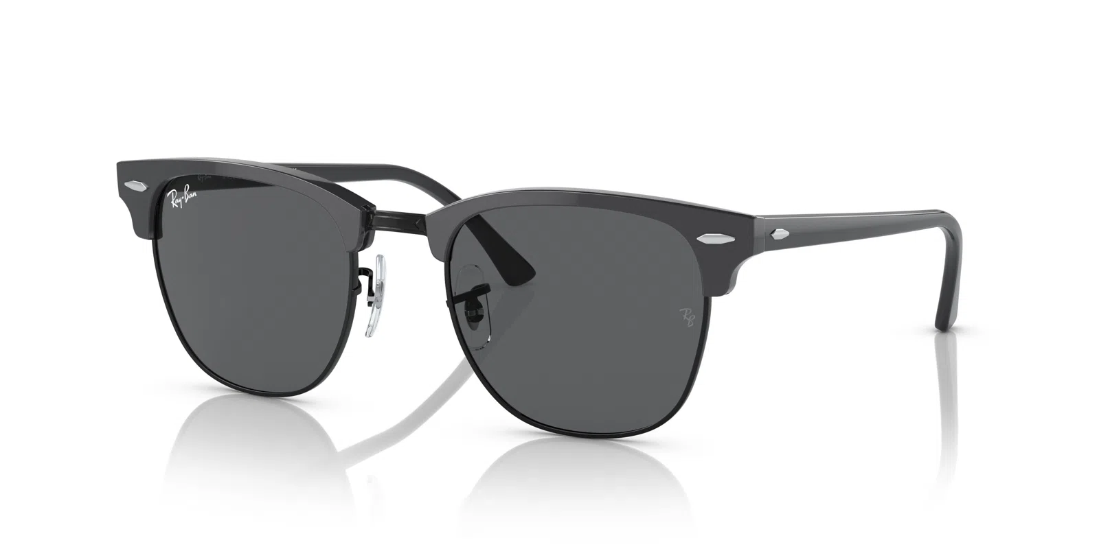 Ray-Ban Clubmaster 0RB3016 Sunglasses - Grey On Black - view 9